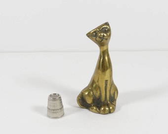 Vintage Brass Cat Figurine Brass Kitty Cat Fancier Cat Lover Gift