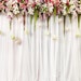Floral Backdrop - white curtain with flowers - Printed Fabric Photography Background G0559