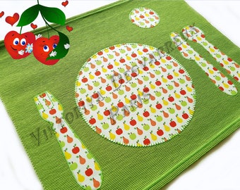 Personalized Kids Placemat for Girl, Montessori Practical, Place setting, Preschool Table Setting, Place mat, Table Mats, Toddler Placemat