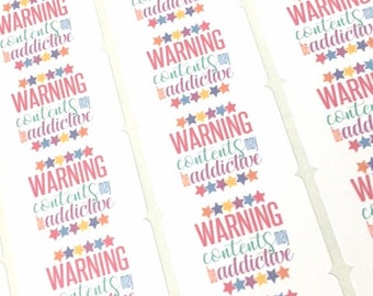 Warning Contents May Be Addictive Stickers / Rainbow Fun Happy Mail Labels / Thank You Stickers / Small Business Packaging Labels