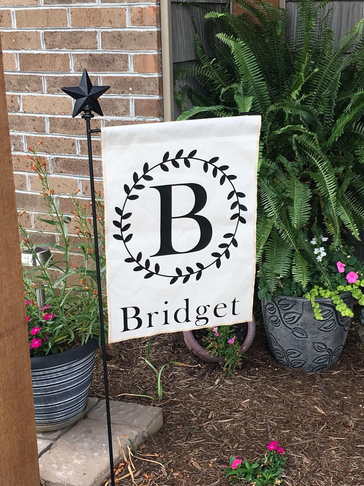 Custom garden flag / canvas garden flag / monogram flag