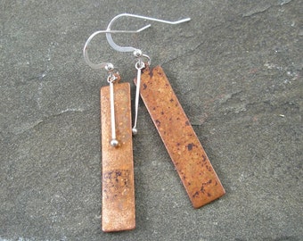 Mixed Metal Copper and Sterling Silver Earrings