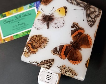 Fused Glass Night Light - Butterflies