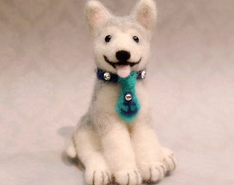 Needle Felted Husky, Felted Husky Puppy, Miniature Husky