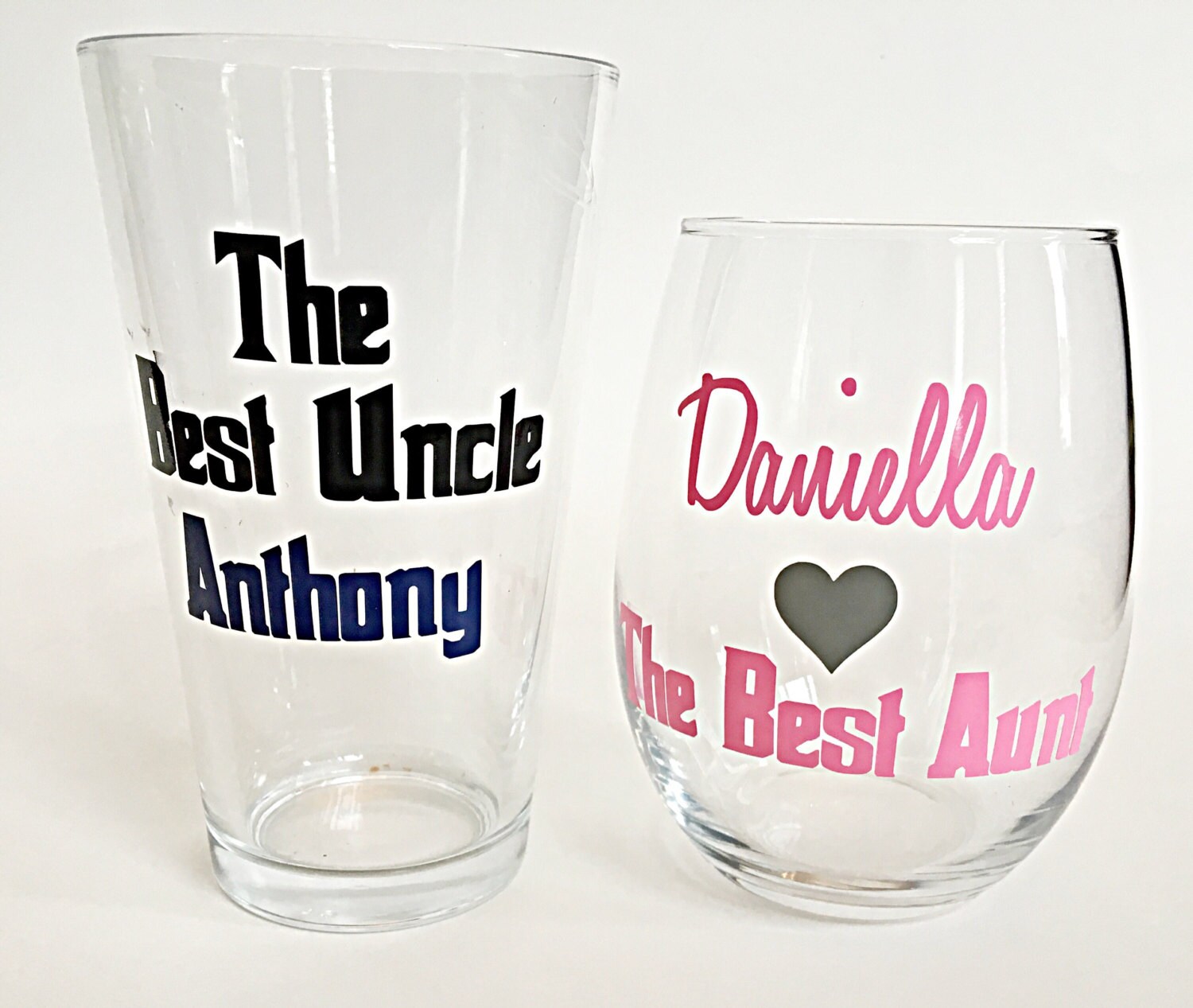 Best Aunt and Best Uncle Gift Set Best Aunt Wine Glass Best
