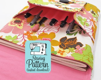 Idea Pouch PDF Sewing Pattern | Sew a large two pocket pouch using this intermediate level sewing project tutorial.