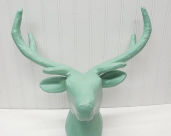 Deer Head-24 Colors/Paper Mache Animal Head/ Faux Taxidermy/Deer/Nursery Decor/Green Wall Decor/Nursery/Bohemian/Boho/Mount/Animal Head/Deer