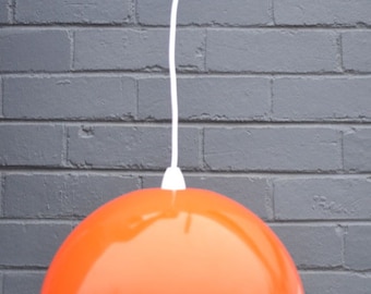 Vintage Orange plastic pendant light funky