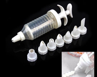Buttercream Cake Tools Decorating Icing Piping Cream Syringe Tips 8 Nozzles Set Tool New Decorator cupcakes cookies