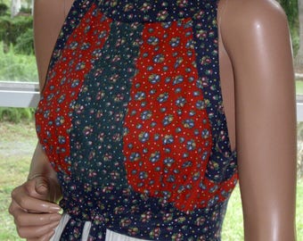 Gunne Sax Dress Halter Style "Country Calico"