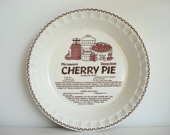 Vintage Royal China Country Harvest Ceramic Deep Dish Cherry Pie Plate
