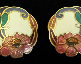 Butterfly Earrings Cloisonne Enamel Jewelry. Nature