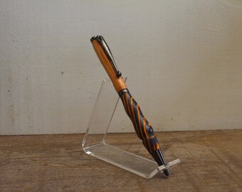 Desert Rust and Olive Wood Chrome Plated Slimline Pen