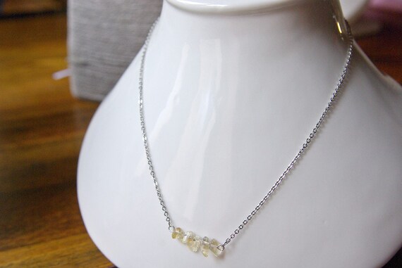 Rutilated Quartz Bar Necklace, Gemstone Necklace, Healing Stone, Rutilated Quartz Jewelry, Crystal healing, Gifts for Her, mother's day
