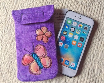 Medium Size Phone case, Quilted case, iphone, Smart phone case, Gadget case, phone pouch, iPhone bag,eyeglass, cell phone case 6#36