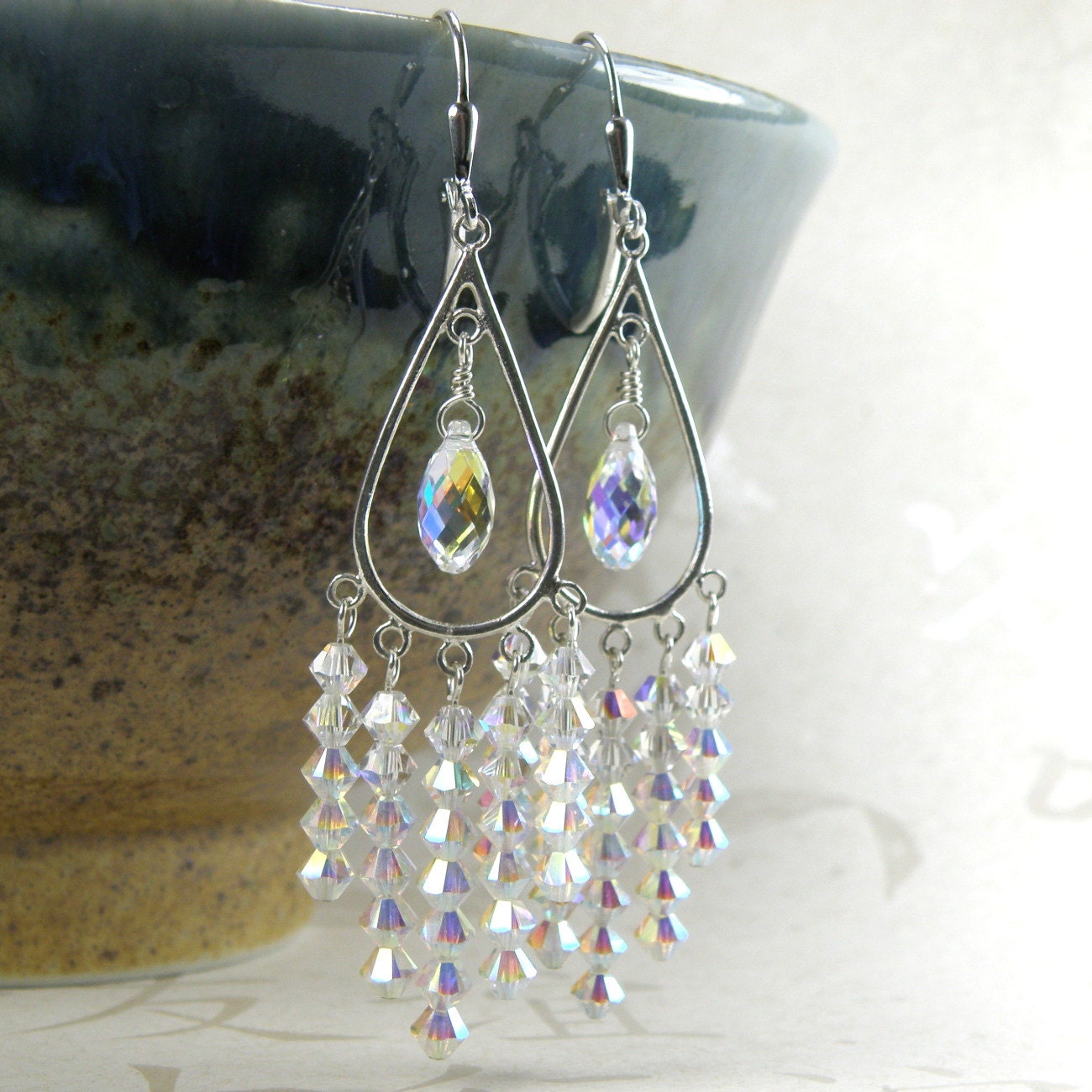 Crystal Chandelier Earrings Wedding Swarovski Crystal