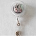 Reel, Retractable Badge Holder. Coffee Alligator Clip or Slide Clip