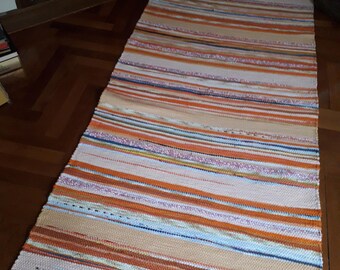 Orange Harmony Handwoven Rag Rug