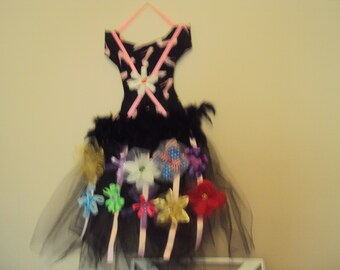 154 Black and Pink Tutu Hair Bow Holder