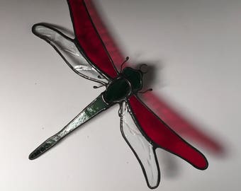 Handmade Stained Glass Dragonfly Suncatcher Under 20 Dollars