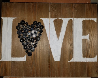 Button Love Wall Hanging
