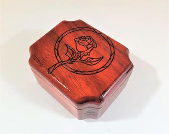 Personalized Beauty and the Beast Music Box Add Name, Custom Beauty and the Beast Music Box, Hand Made Small Rose Flower Music Box