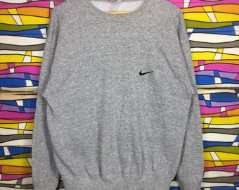 Rare!! Nike sweatshirt Small Logo Grey colour Medium size jumper Pullover sportwear casual
