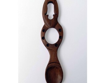 Hand Crafted Welsh Love Spoon 6K Dark