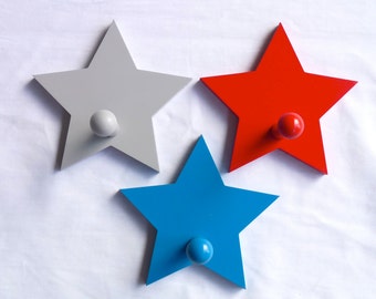 Wall hooks, Coat hooks, Kids room decor, Kids wall hooks, Wall decorations - Star nursery decor