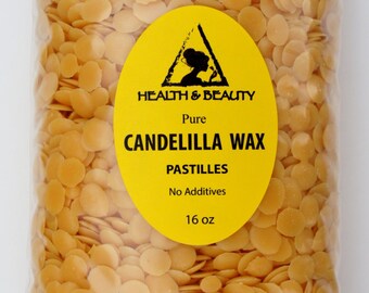 16 oz, 1 Lb CANDELILLA WAX Flakes Organic VEGAN Pastilles Beards Premium Prime Grade A 100% Pure
