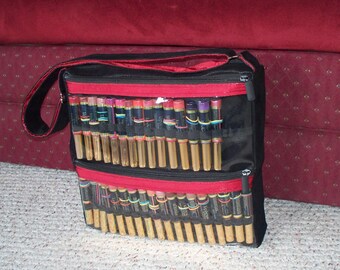 Black and red clear pocket bag