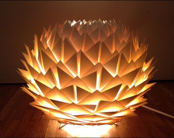 Lamp table/night light in color ecru/ivory cream