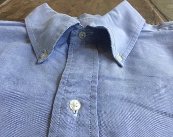 BROOKS BROTHERS Light Blue Oxford Button Down Shirt 16.5 - 34 Ivy League Trad 6 Button