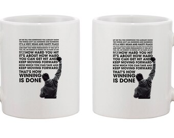 Rocky Balboa quotes movie poster ceramic cup coffee tea mug ideal gift birthday present mug