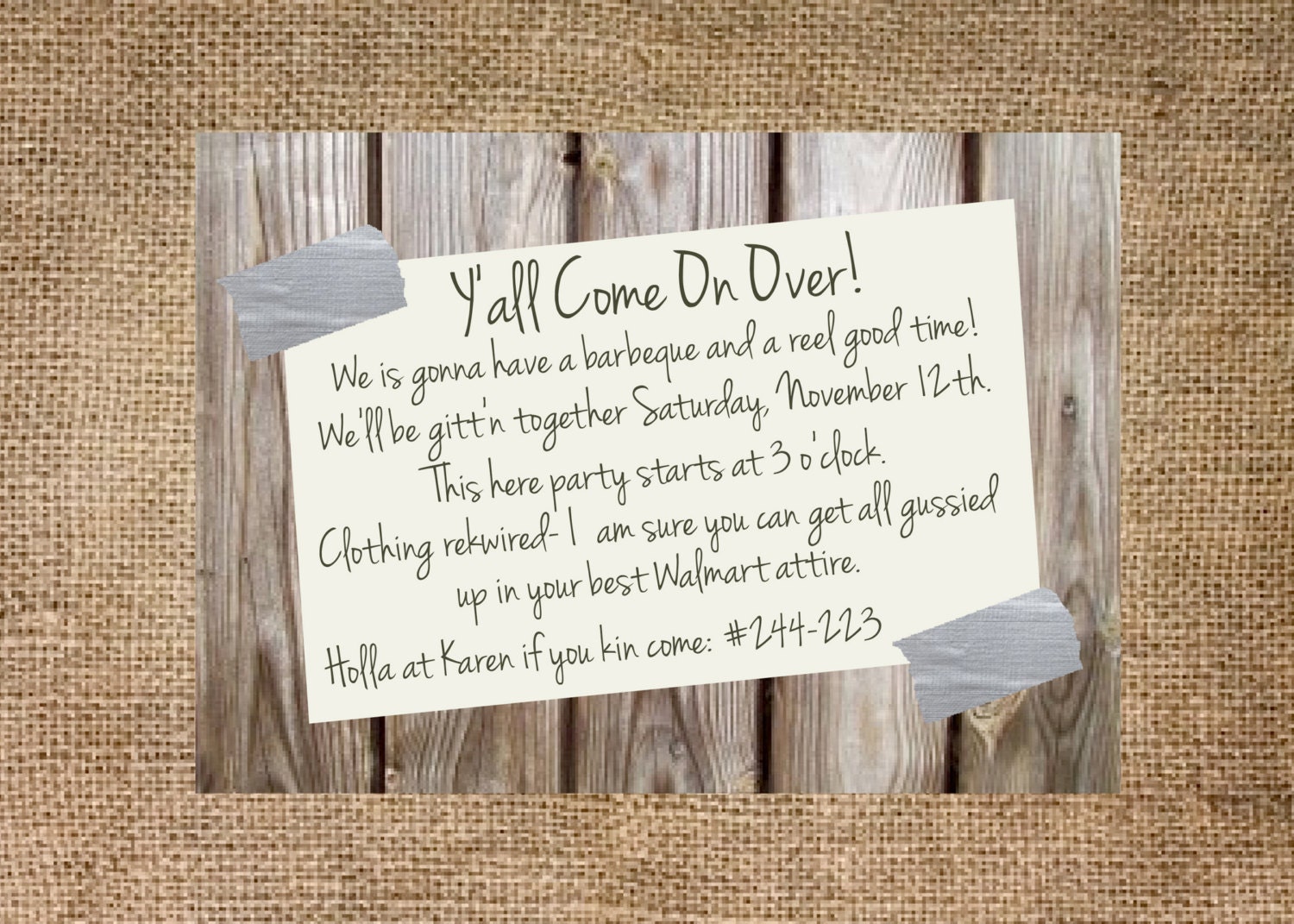 Redneck Wedding Invitations Templates 1