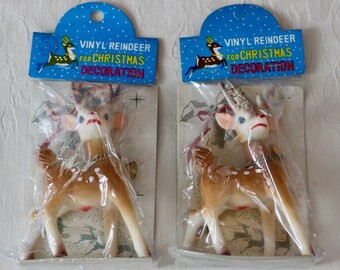 Vintage Rubber Reindeer Vinyl Reindeer Japan New Old Stock