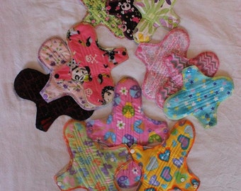SALE! STARTER Pack of Washable Pads - PUL backed with flaps