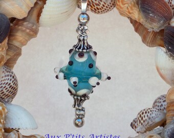"lampwork" nail 1 Lampwork bead pendant