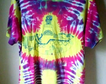 yellow submarine tie dye shirt