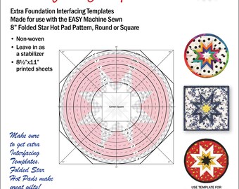 12-Pk Folded Star Hot Pad INTERFACING TEMPLATES