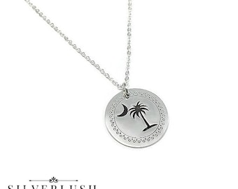 South Carolina Sterling Silver Necklace - Palmetto Tree Jewelry