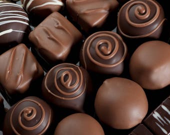 Laminated placemat chocolates in their box