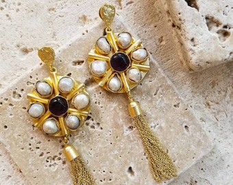 Pearl Tassel Earrings