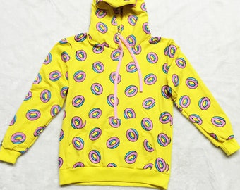 Bts Kpop Cute Donuts Printed Hoodies Kawaii Harajuku Kpop Girl's Sweatshirt Pocket Patch Long Sleeve Hoody Pull Sweatshirt