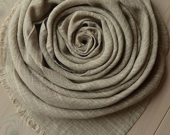 Textured Natural LINEN Scarf, Taupe scarf, Eco Scarf, Men Scarf, Women Scarf