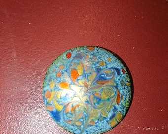 Vintage INGA copper brooch