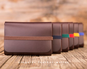 Minimalist Leather Wallet Holder Men Women Cash Card Coin Slim Minimal Small Holder Wallet Leather