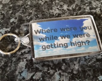 Oasis Lyric Jumbo Keyring. Champagne Supernova. Where Were You While They Were Getting High?