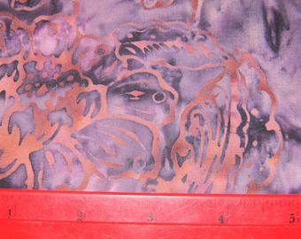 Purple and Fuchsia Cotton Batik Fabric