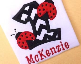 Ladybug Birthday Number T-Shirt or Bodysuit